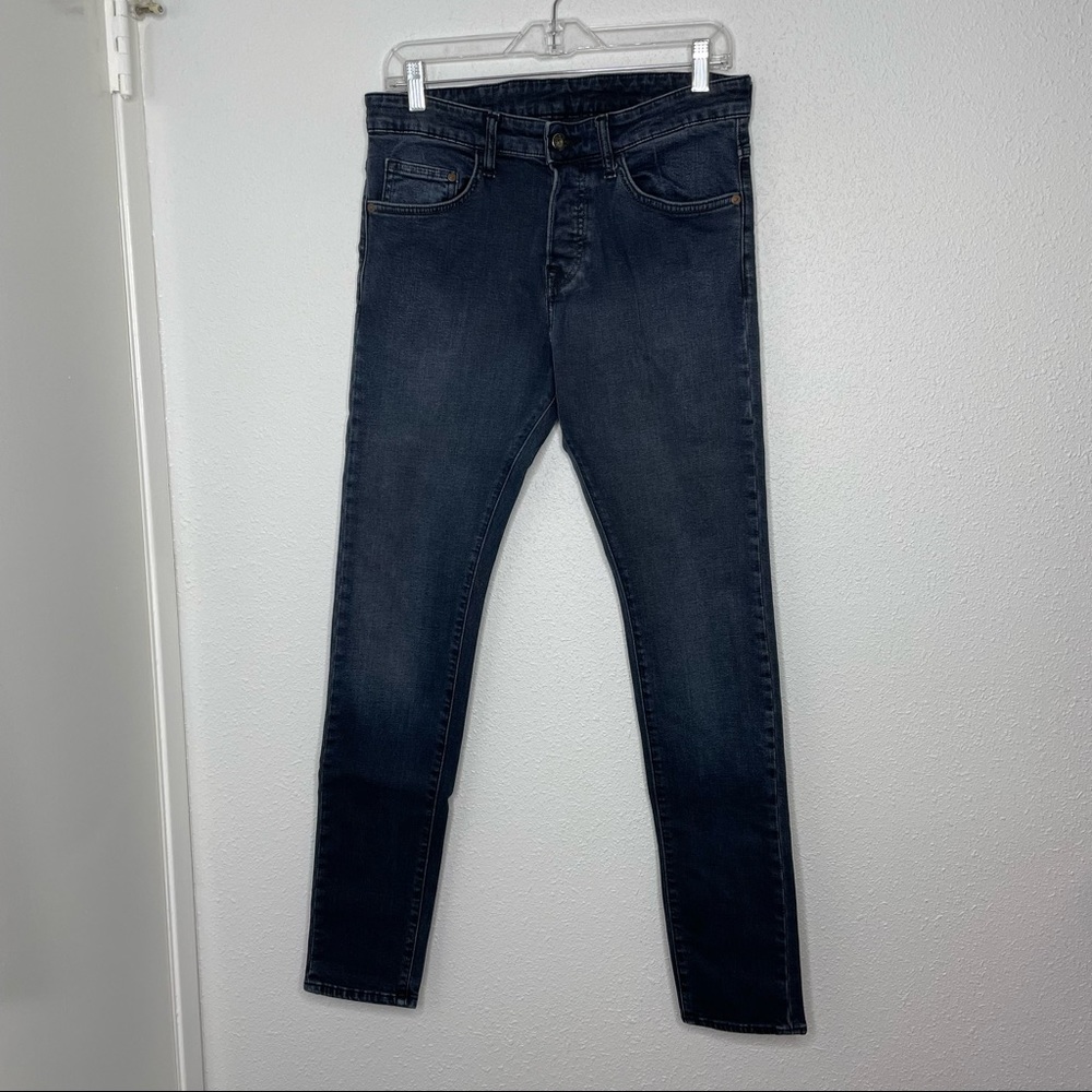 H&M &Denim Dark Wash Skinny Low Waist Denim Blue Jeans size 30 x 32